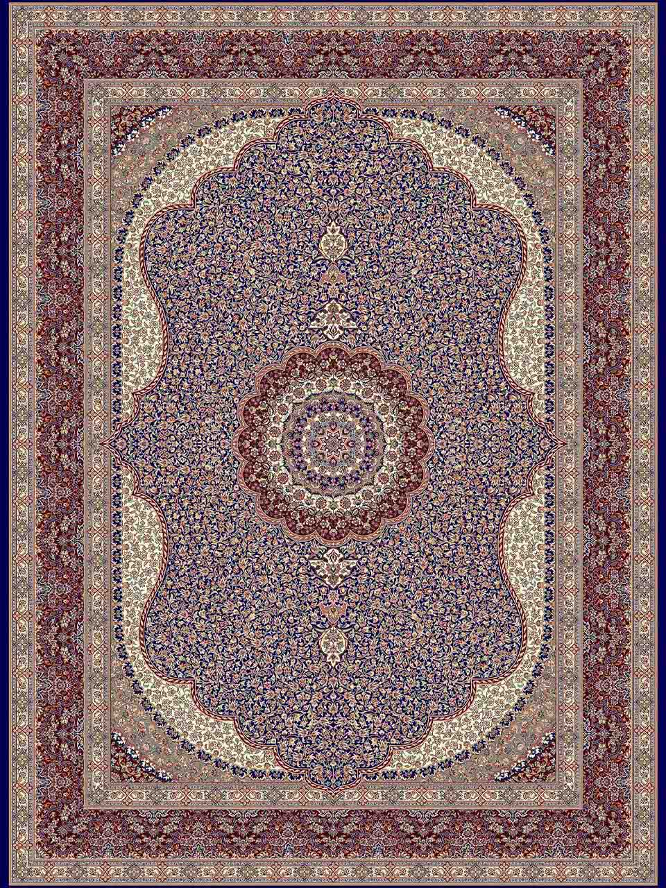 فرش (14010) اکریلیک - 8 رنگ - 700 شانه - سورمه اي - تراکم 2100
