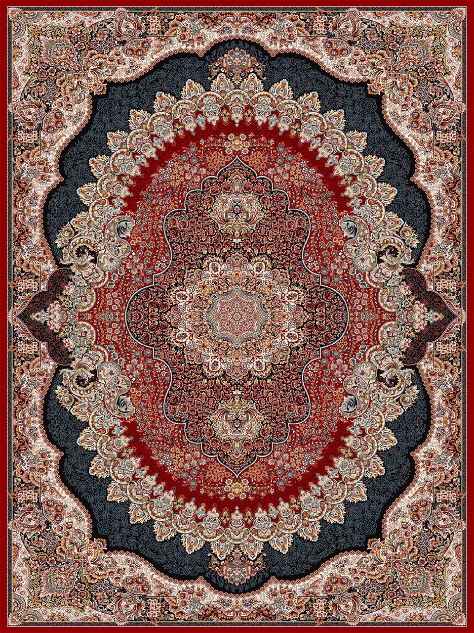 فرش (18130) اکریلیک - 8 رنگ - 500 شانه - لاكي - تراکم 1000