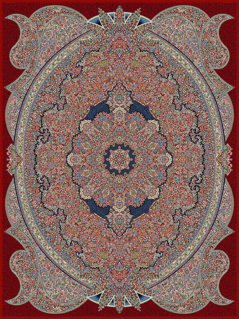 فرش (18135) اکریلیک - 8 رنگ - 500 شانه - لاكي - تراکم 1000