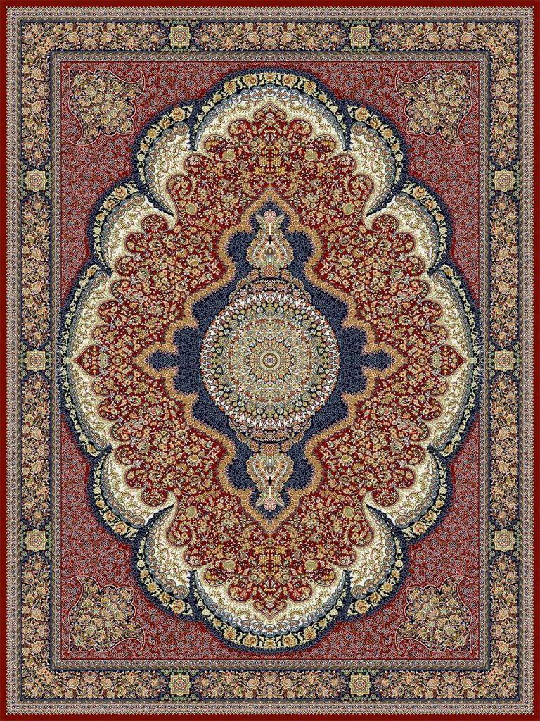 فرش (18138) اکریلیک - 8 رنگ - 500 شانه - لاكي - تراکم 1000