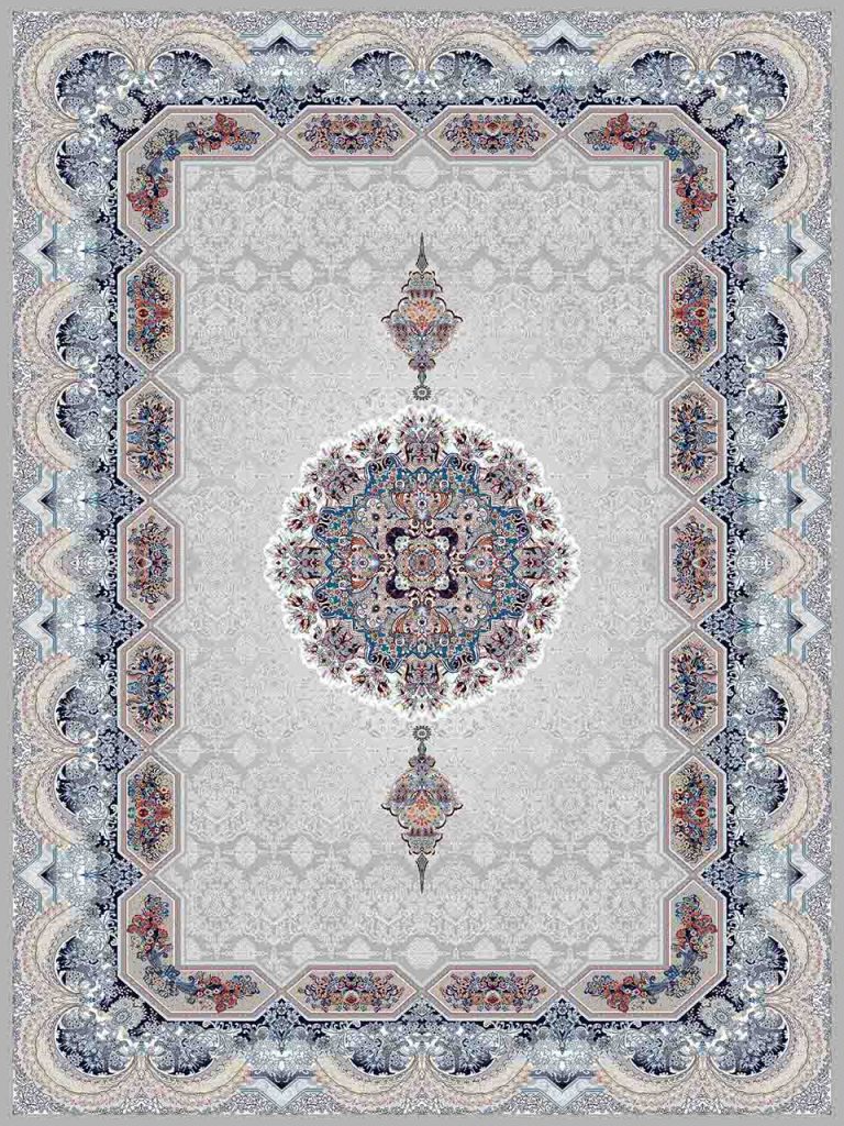 فرش (25037) اکریلیک - 8 رنگ - 700 شانه - طوسي - تراکم 2550