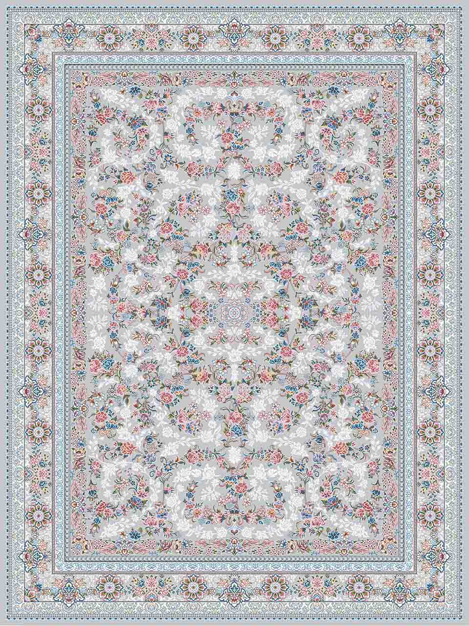 فرش (18300) اکریلیک - 8 رنگ - 500 شانه - طوسی- تراکم 1200