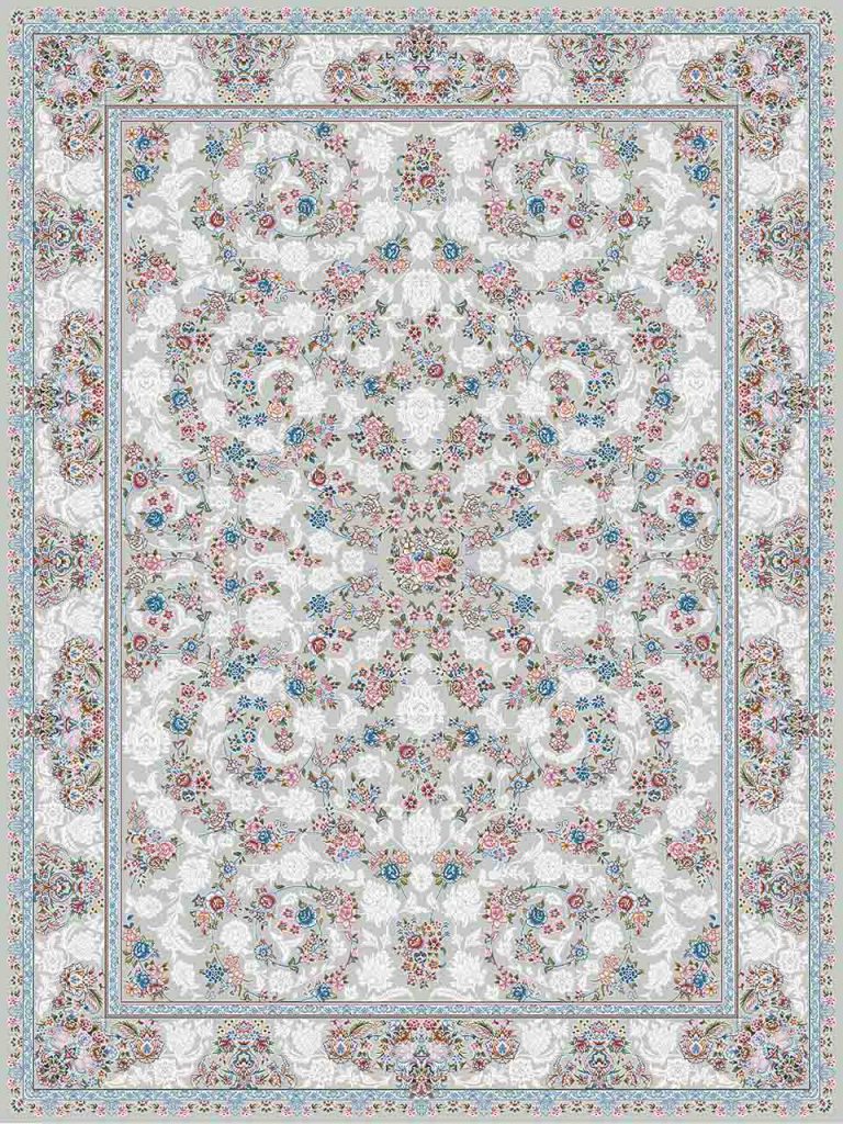 فرش (18301) اکریلیک - 8 رنگ - 500 شانه - طوسی- تراکم 1200