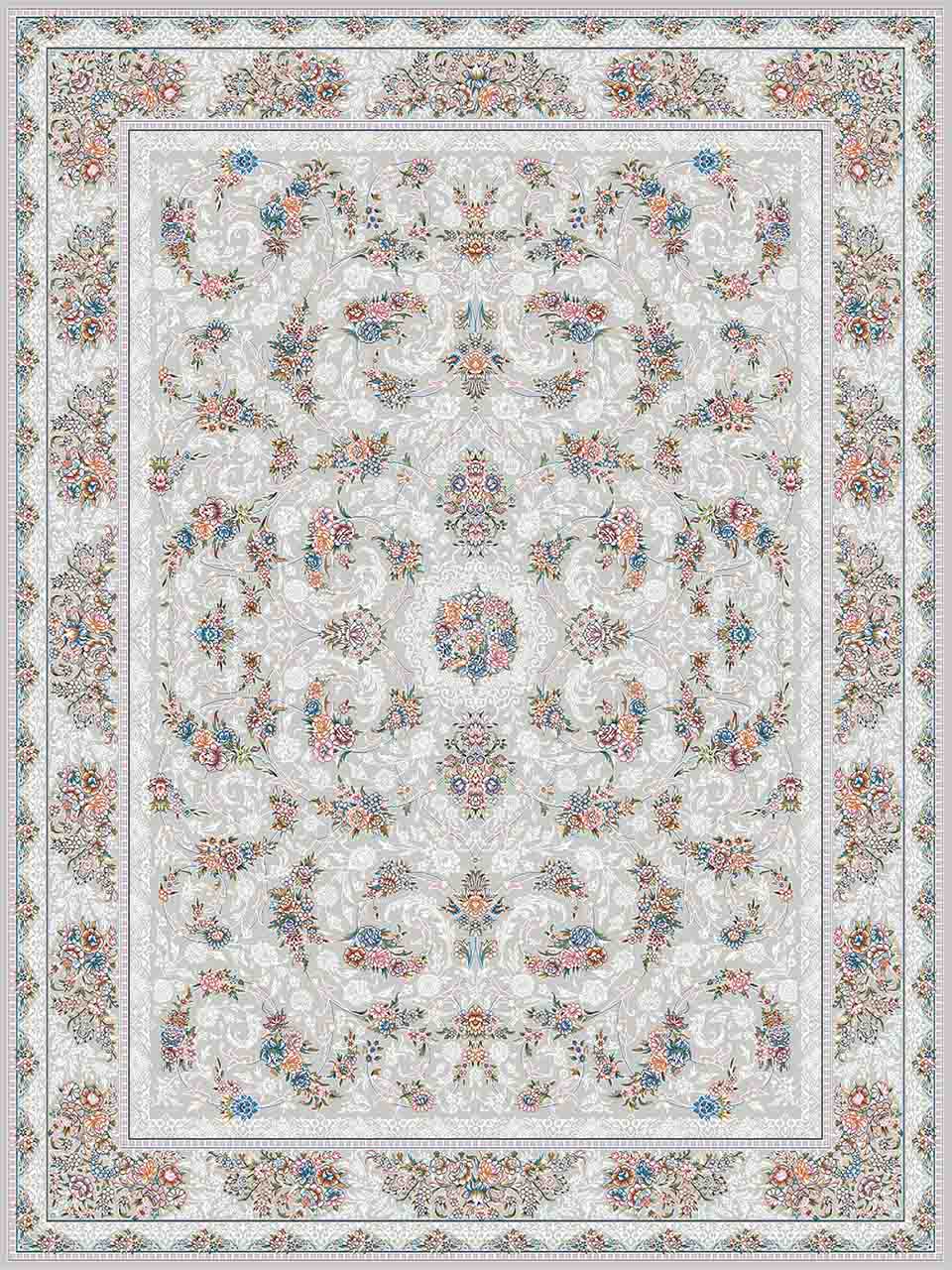 فرش (18303) اکریلیک - 8 رنگ - 500 شانه - طوسی- تراکم 1200