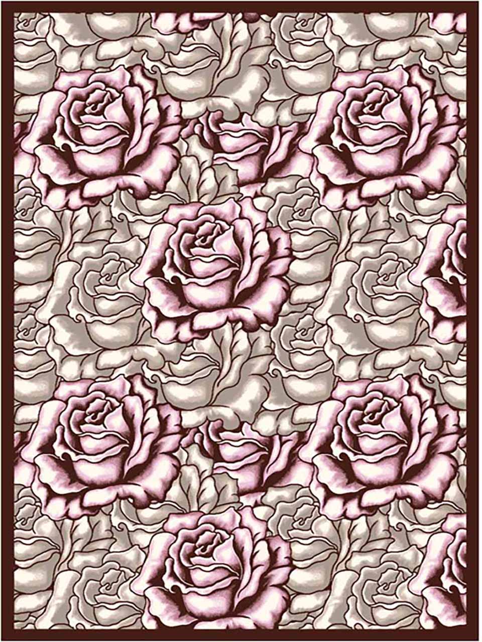 فرش (7010) پلی پرو پیلن - 8 رنگ - 410 شانه - قهوه ای صورتی - تراکم 1000