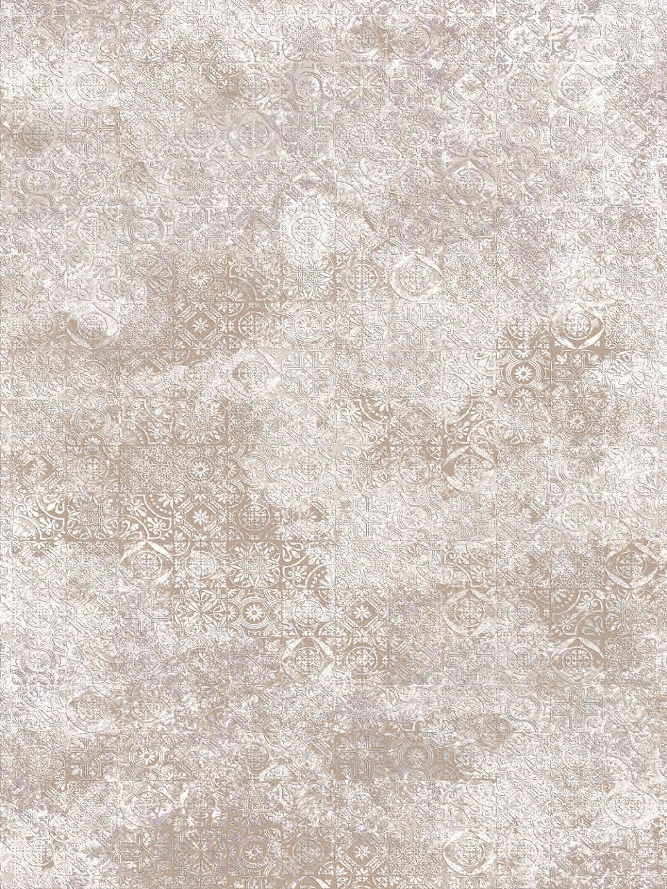 فرش (21009) اکریلیک - 8 رنگ - 700 شانه - کرم - تراکم 2100