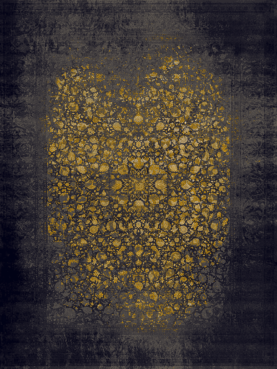 فرش (23008) اکریلیک - 10 رنگ - 1200 شانه - دودی طلایی - تراکم 3600